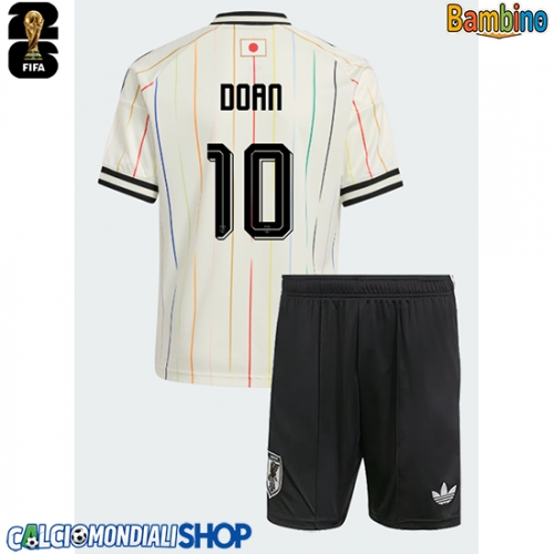 Maglie da calcio Giappone Ritsu Doan #10 Seconda Maglia Bambino Mondiali 2026  Manica Corta + Pantaloni corti)